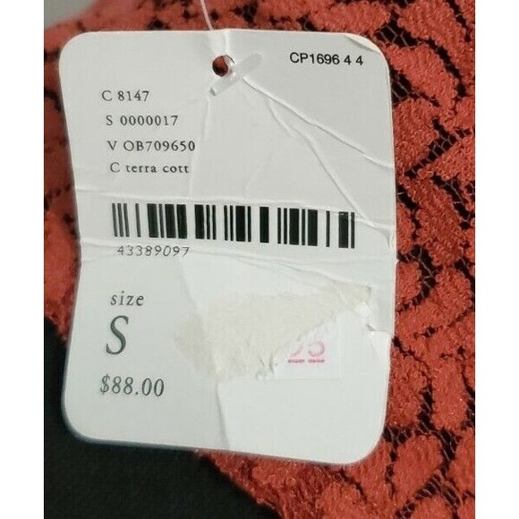 NWT Free People Women’s S Rust Pencil Mini Dress Lace Neck Open Back Bodycon - Picture 4 of 7